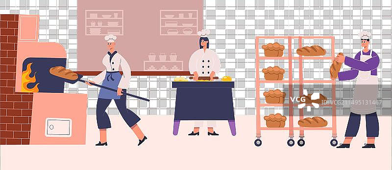 专业面包师烘焙人物图片素材