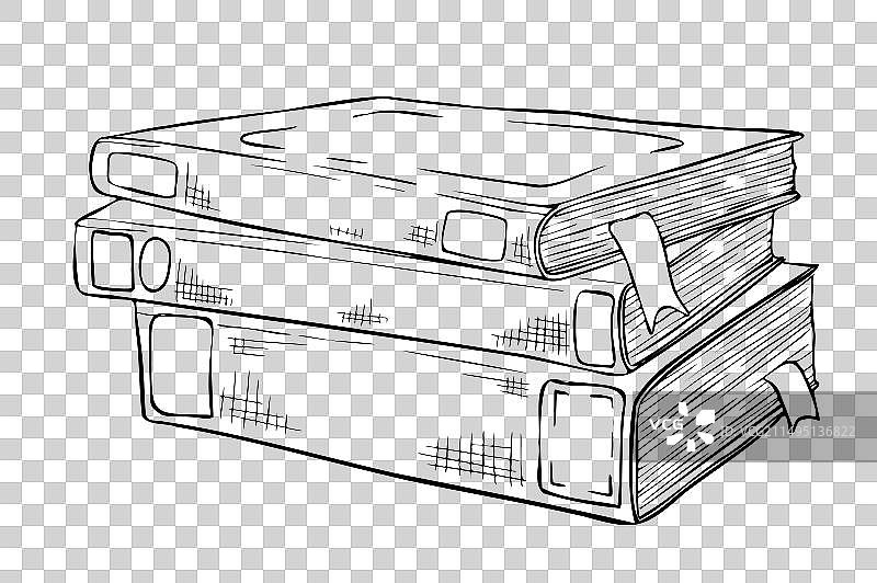 书籍堆叠绘画图片素材