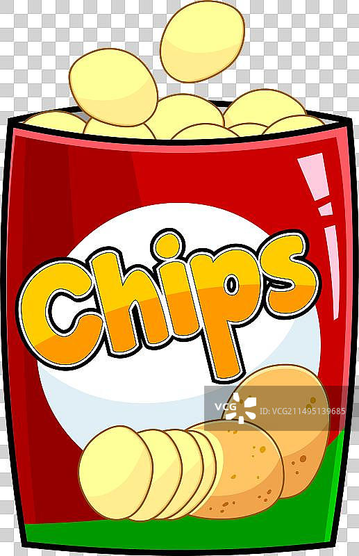 卡通薯片袋图片素材