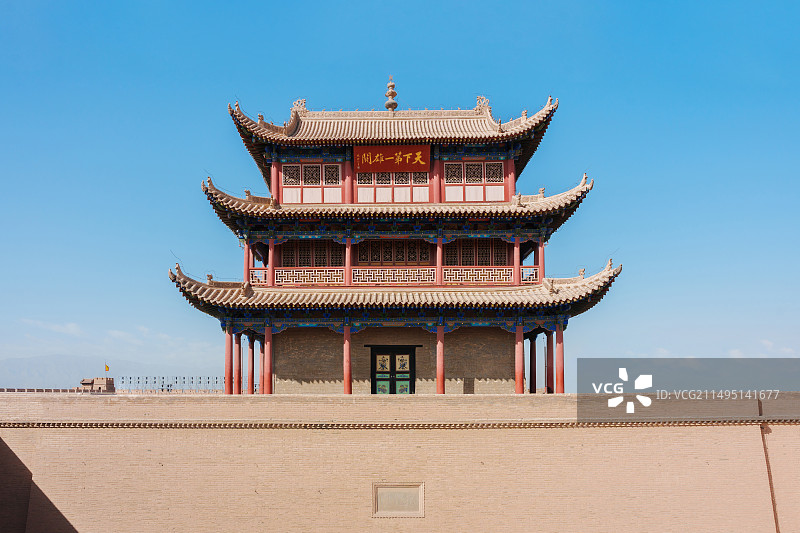 甘肃嘉峪关天下第一雄关城楼图片素材
