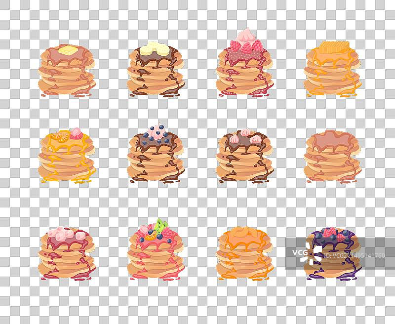 卡通彩色各式煎饼合集图片素材