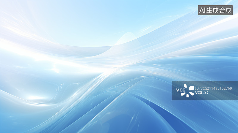【AI数字艺术】蓝色科技感波浪背景图片素材