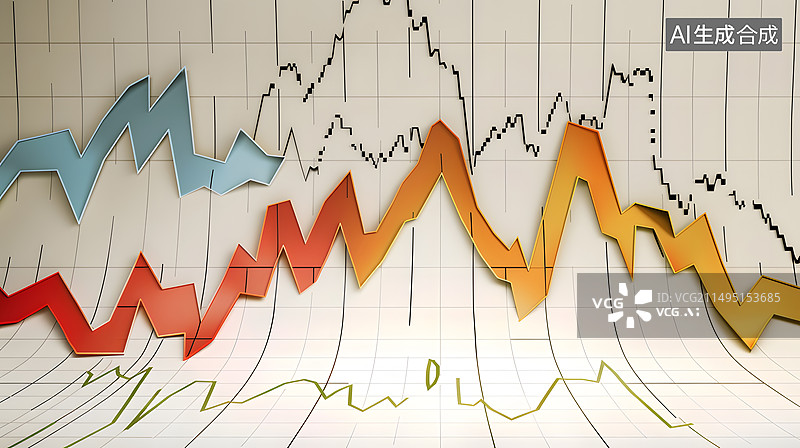 【AI数字艺术】股票指数数据线图片素材