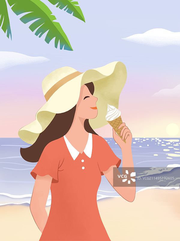 夏日女孩图片素材