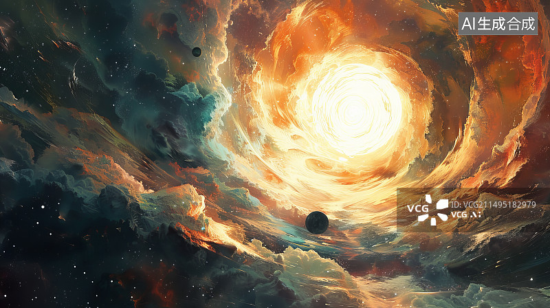 【AI数字艺术】宇宙深空中的星系图片素材