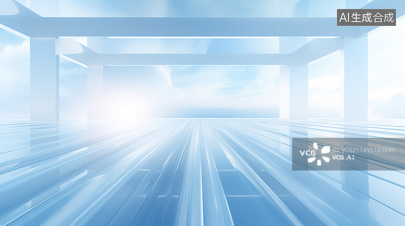 【AI数字艺术】蓝色科技未来感背景图片素材