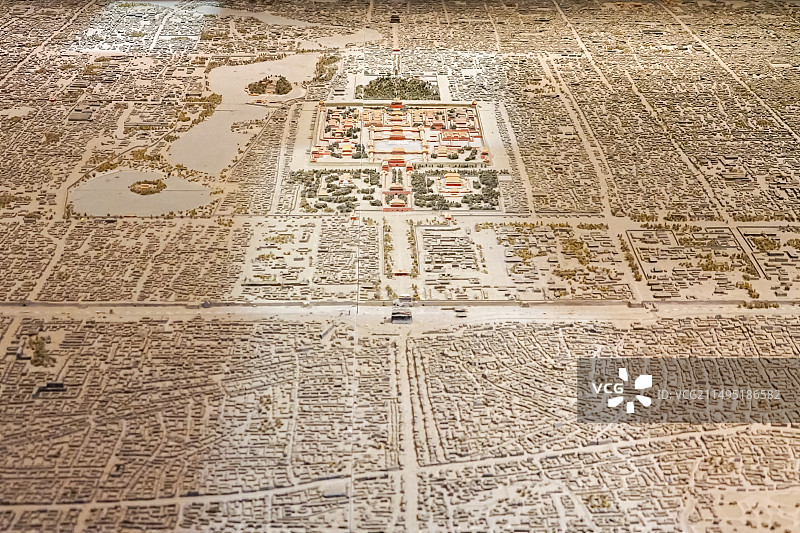 北京城市全景模型与中轴线图片素材