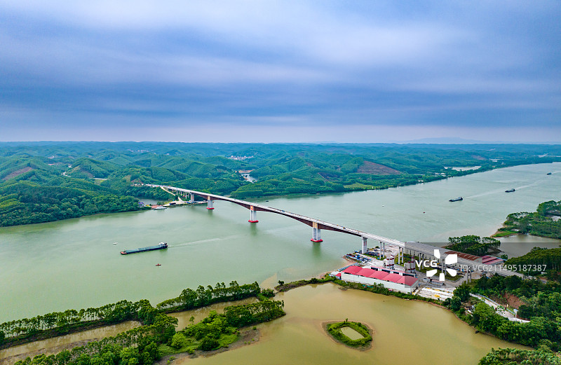 南宁横州市郁江飞龙大桥全景图图片素材