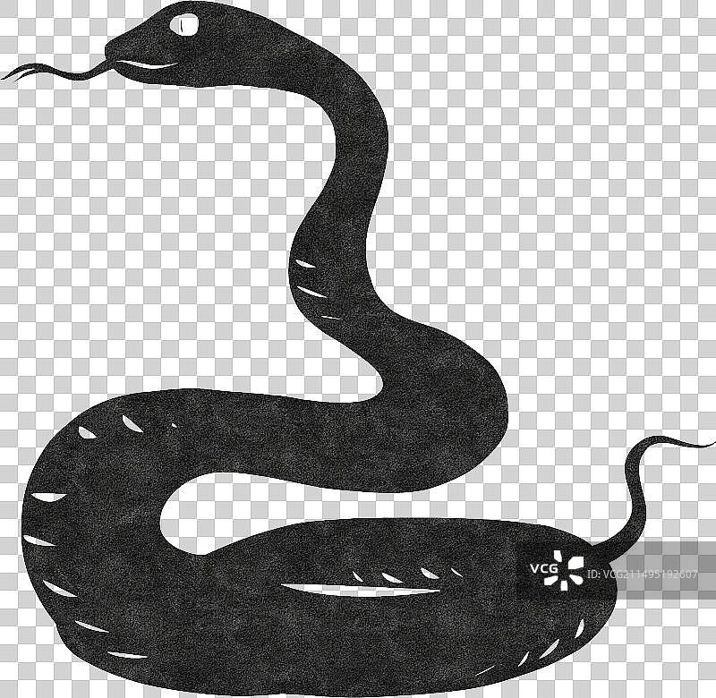 版画雕刻蛇年动物元素图片素材