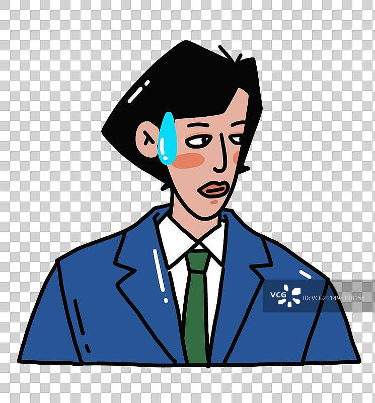 一个表示无语的西装男图片素材