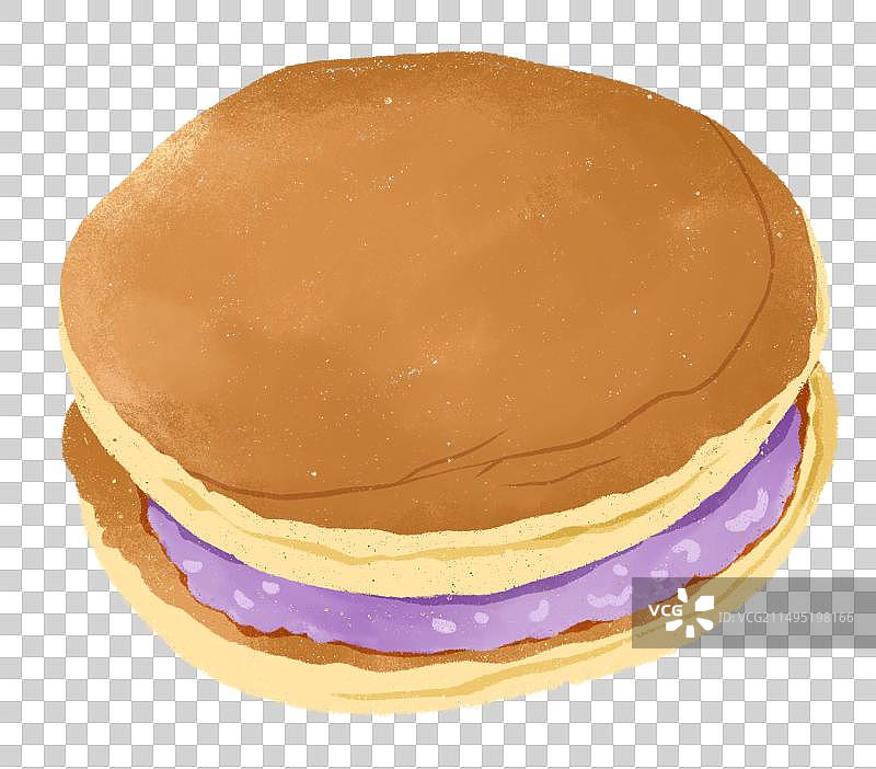 甜品食物：香芋馅的铜锣烧图片素材