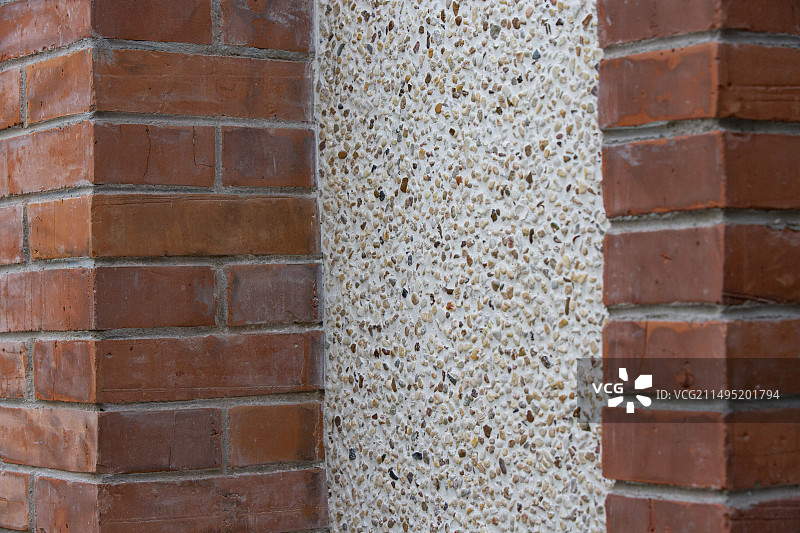 红砖墙白砖墙木纹墙圆孔墙图片素材