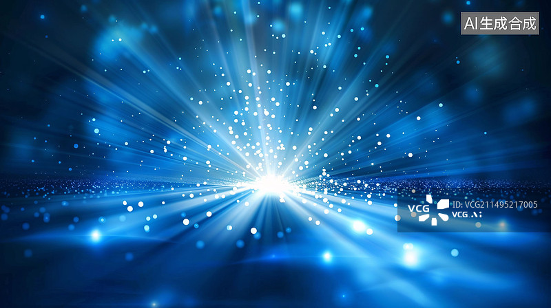 【AI数字艺术】蓝色科技射线线条质感纹理光线散射蓝色背景图片素材