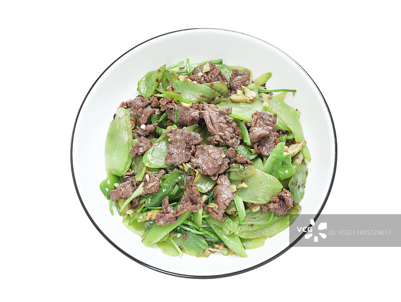 一道家常菜炒牛肉的白底图图片素材