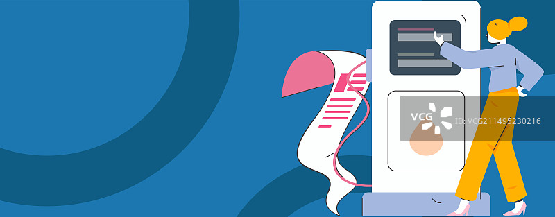 为汽车加油获得优惠的人物矢量互联网运营手绘插画图片素材