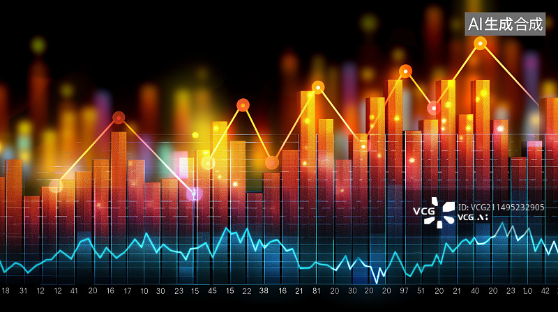 【AI数字艺术】业务增长图表图片素材