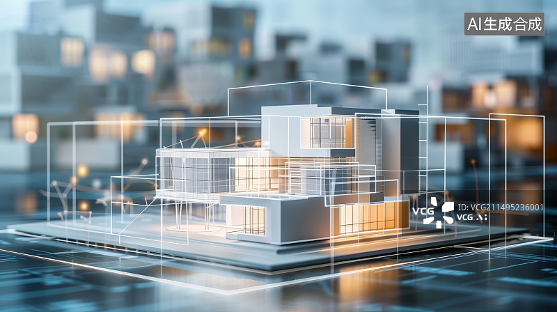 【AI数字艺术】透明玻璃城市科技未来建筑图片素材