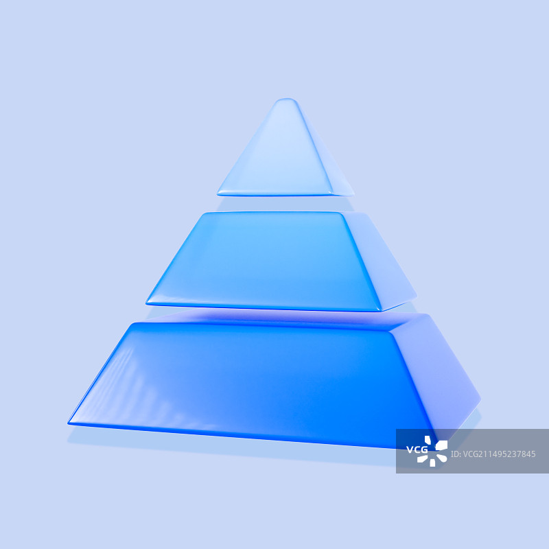 3D立体渐变蓝色微软玻璃风金字塔黄金金融理财银行元素插画图片素材