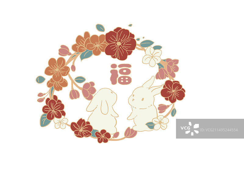 花与兔图片素材
