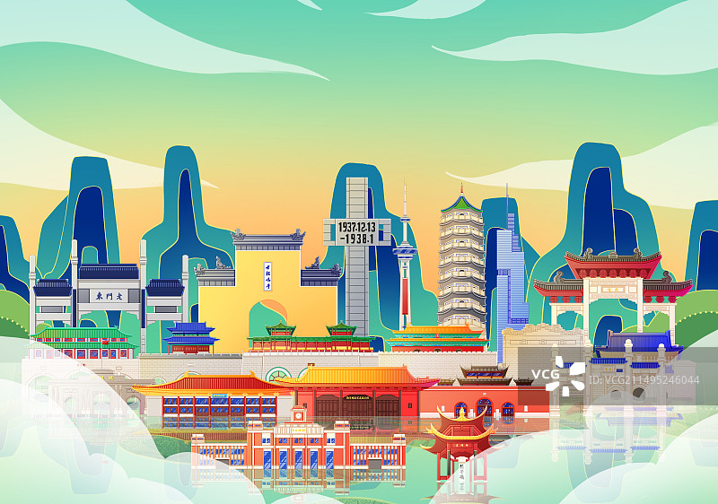 江苏南京旅游景点建筑图片素材