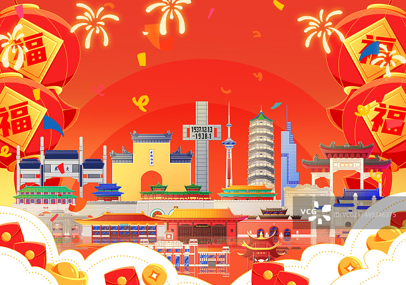 江苏南京新年五一国庆背景图片素材