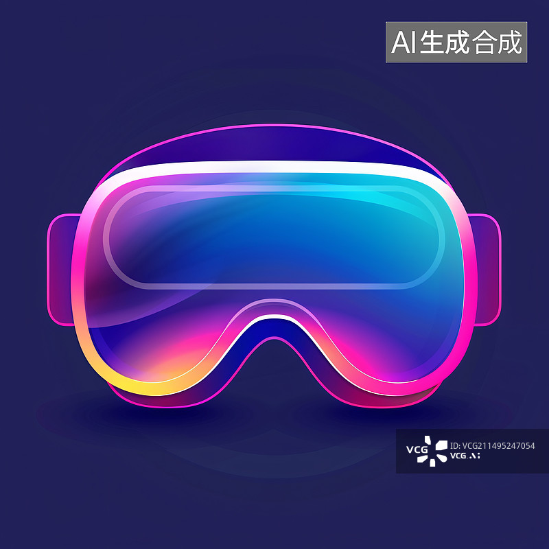 【AI数字艺术】3D卡通彩色炫酷虚拟眼镜设计图片素材