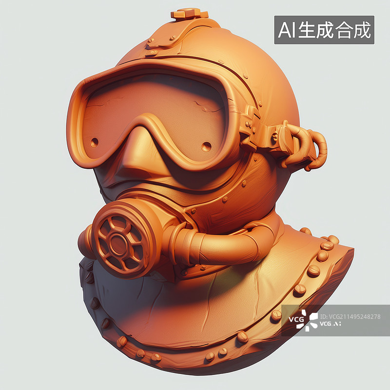 【AI数字艺术】潜水头盔3D图片素材
