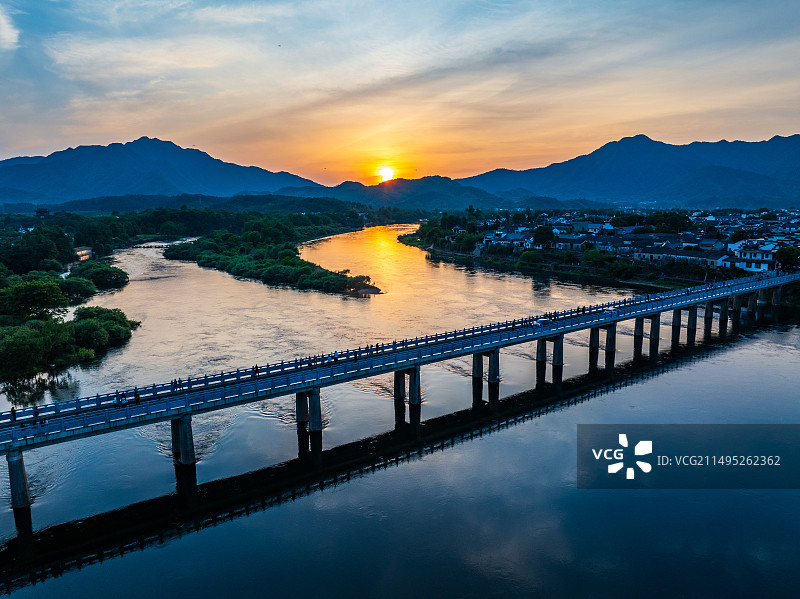 桃花潭风光，安徽宣城泾县图片素材