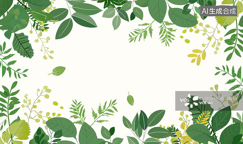 【AI数字艺术】植物边框图片素材