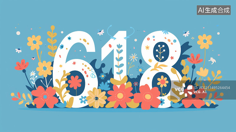 【AI数字艺术】618购物节3D创意立体字背景元素图片素材