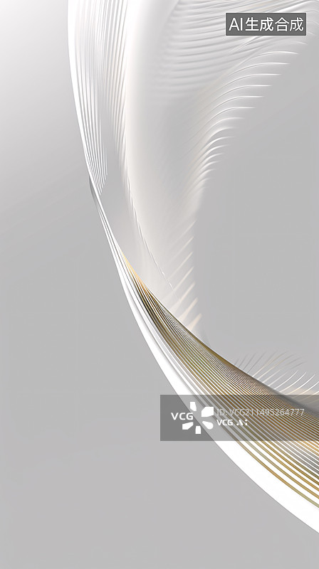 【AI数字艺术】白金金属曲线背景图片素材