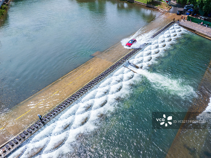 泾县月亮湾蔡村鱼鳞坝，安徽宣城泾县图片素材