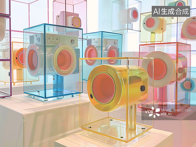 【AI数字艺术】装置艺术抽象背景图片素材