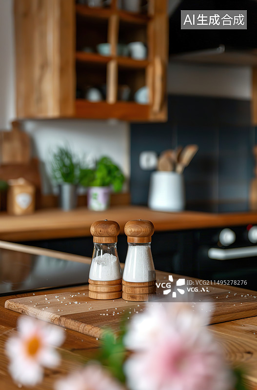 【AI数字艺术】厨房柜台上的饮料图片素材