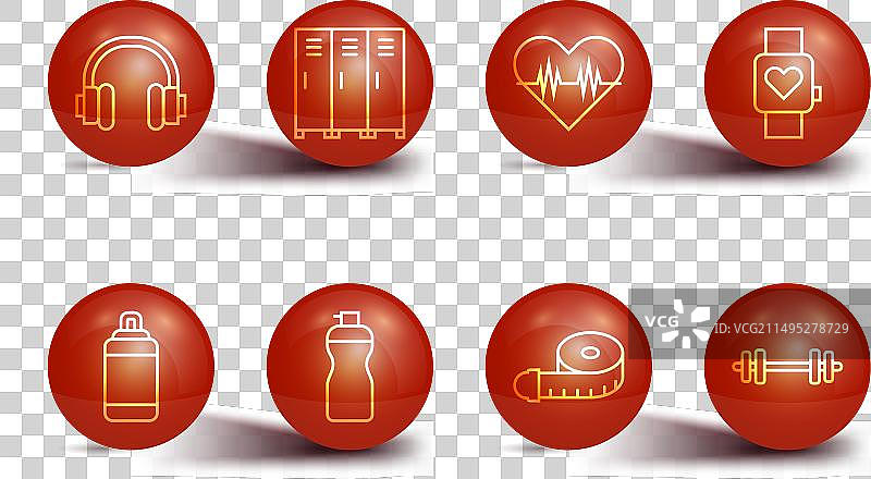 耳机，拳击沙袋，智能手表和卷尺图片素材