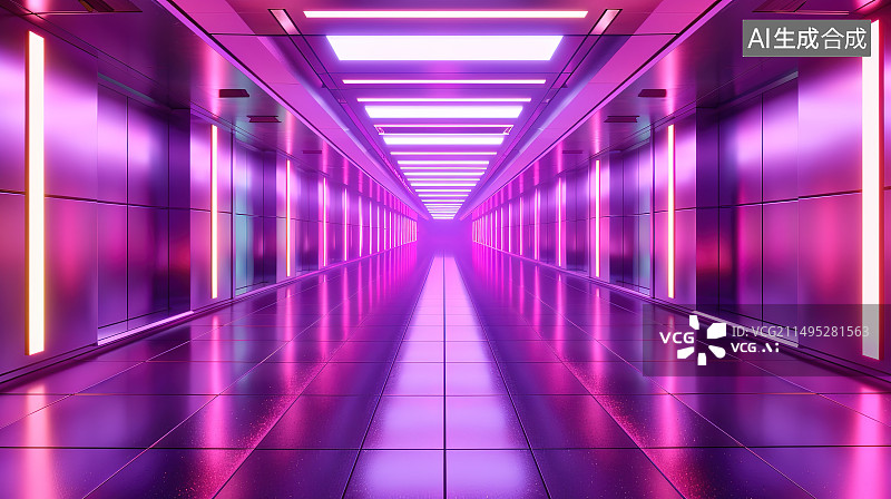 【AI数字艺术】现代建筑内部电梯图片素材