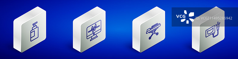 2.5D线条：免洗洗手液显示器图片素材