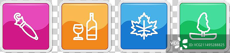 酒瓶玻璃杯树叶雨伞线条图片素材