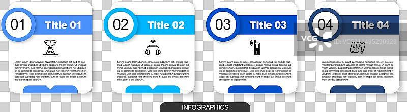 卫星天线、智能耳机系统等线条元素图片素材