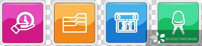 线条时钟文档文件夹日历素材图片素材