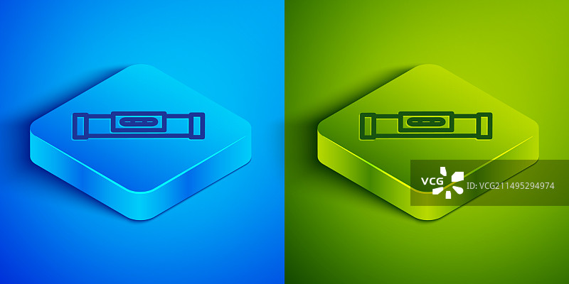 2.5D线条建筑气泡水平仪图标图片素材