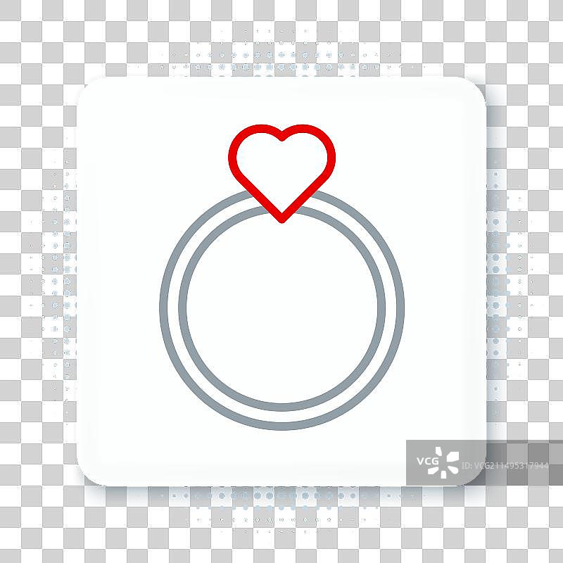 线条结婚戒指图标（白色背景）图片素材