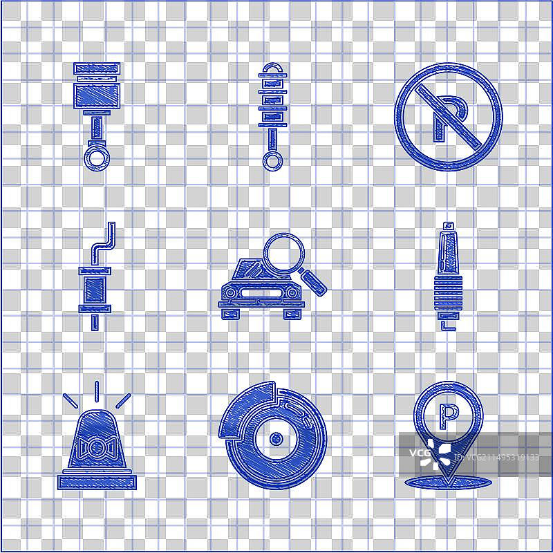 汽车搜索制动盘与卡钳位置组合图片素材