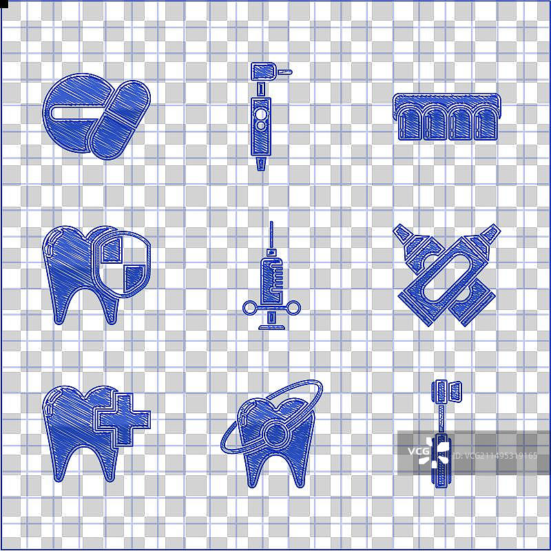 牙科医疗注射器牙齿美白套装图片素材
