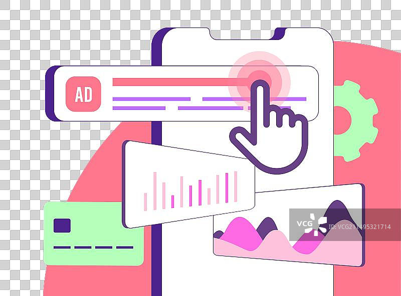 数码PPC仪表板显示广告活动效果图片素材