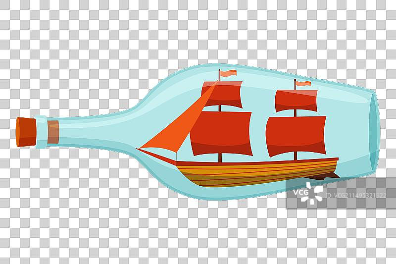 玻璃瓶中的船内含物体图片素材