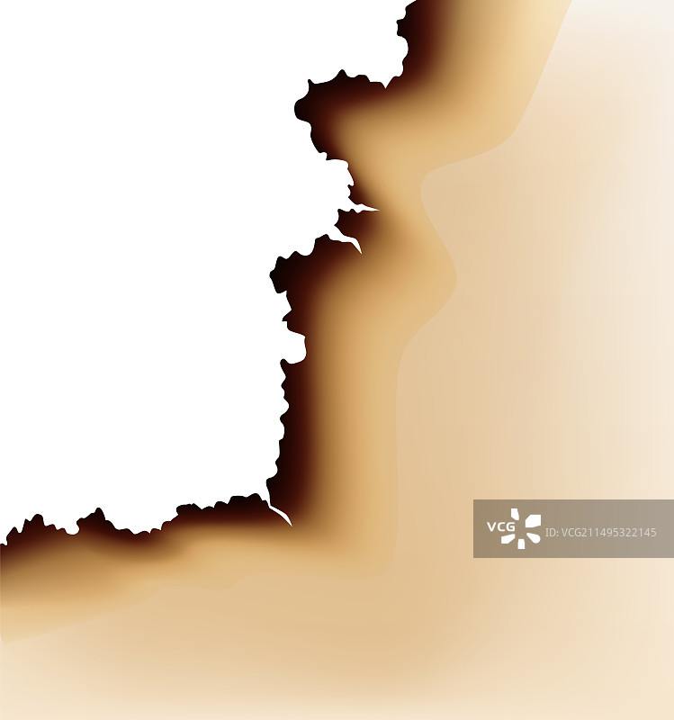 烧焦的纸张孔洞页边和角落3D效果图片素材