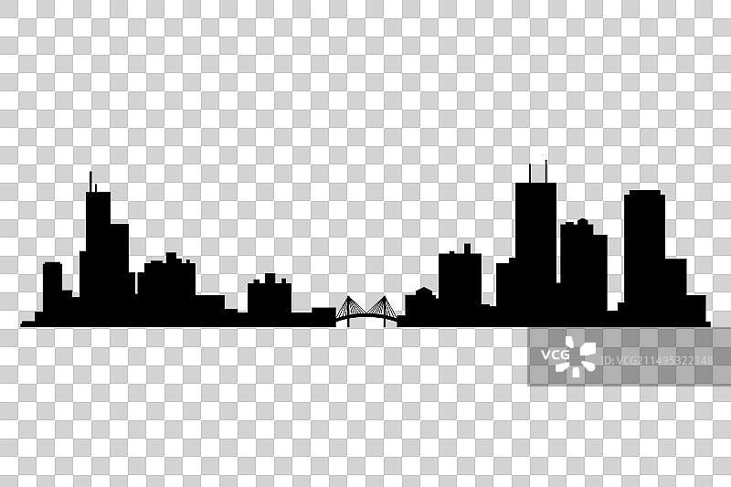 城市建筑夜景轮廓图片素材