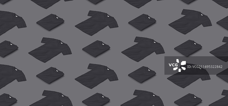 黑色T恤等距图案样机图片素材