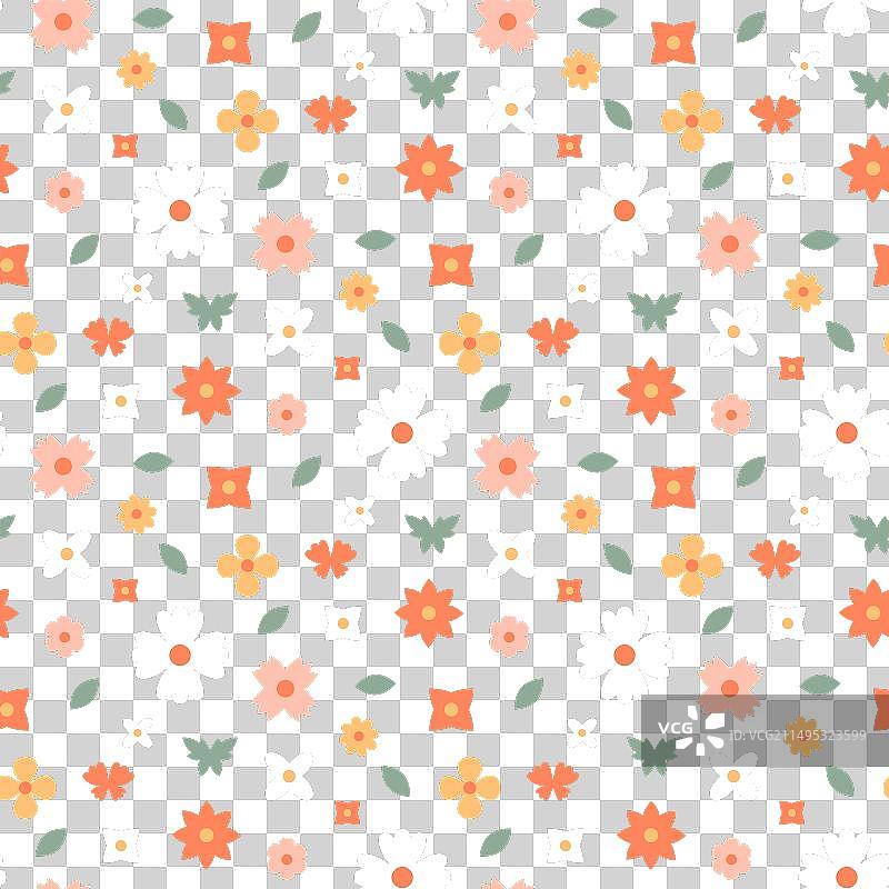 春季花卉无缝图案图片素材